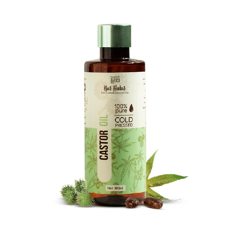 Nat Habit Cold Pressed Pure Castor Oil For Hair Nat Habit Cold Pressed Pure Castor Oil For Hair-Pack Size-200 ml