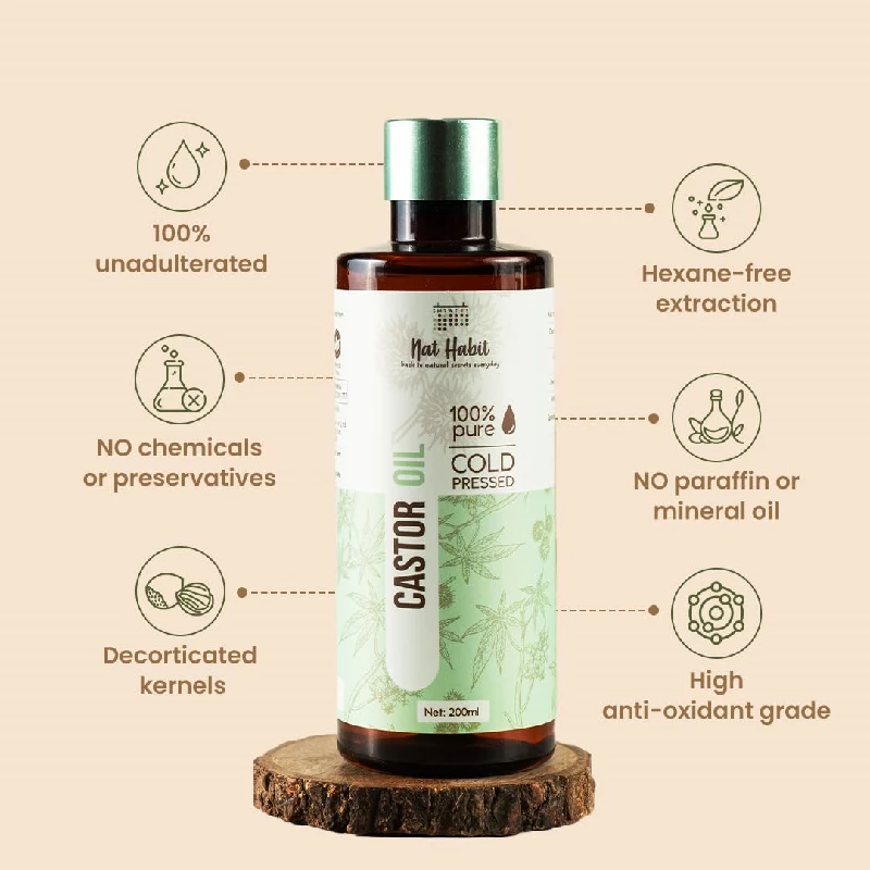 Nat Habit Cold Pressed Pure Castor Oil For Hair - Image 3