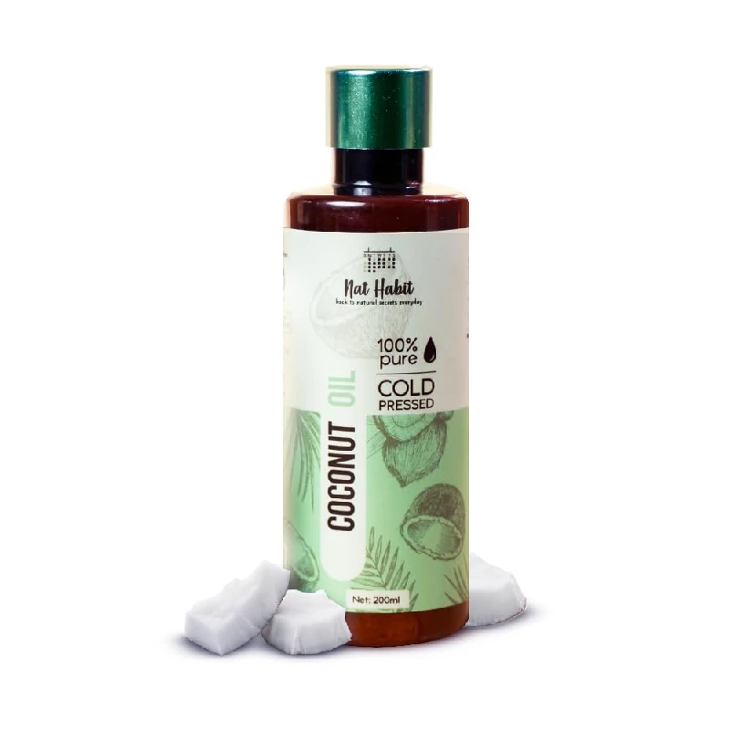 Nat Habit Cold Pressed Pure Coconut Oil for Hair Nat Habit Cold Pressed Pure Coconut Oil for Hair-Pack Size-200 ml