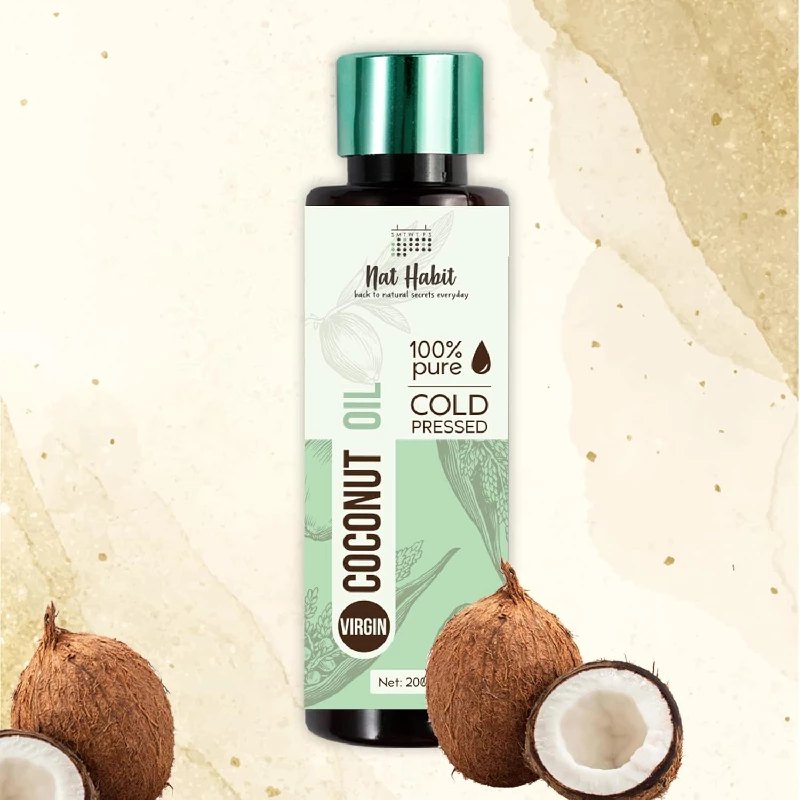 Nat Habit Cold Pressed Pure Coconut Oil for Hair - Image 2
