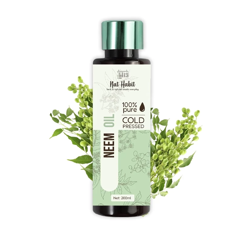 Nat Habit Cold Pressed Pure Neem Oil for Hair Nat Habit Cold Pressed Pure Neem Oil for Hair-Pack Size-200 ml