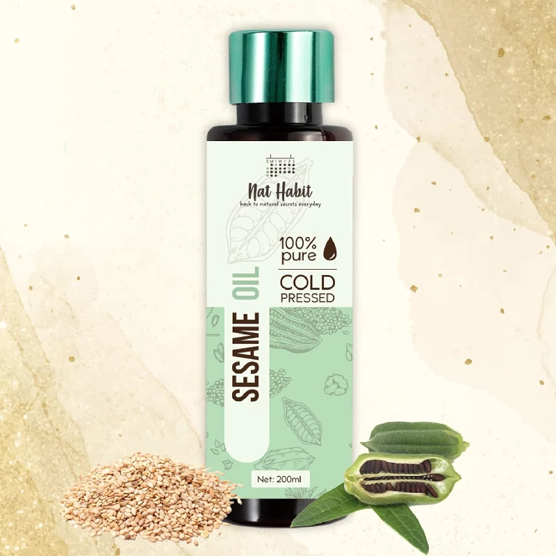 Nat Habit Cold Pressed Pure Sesame Oil for Hair - Image 2