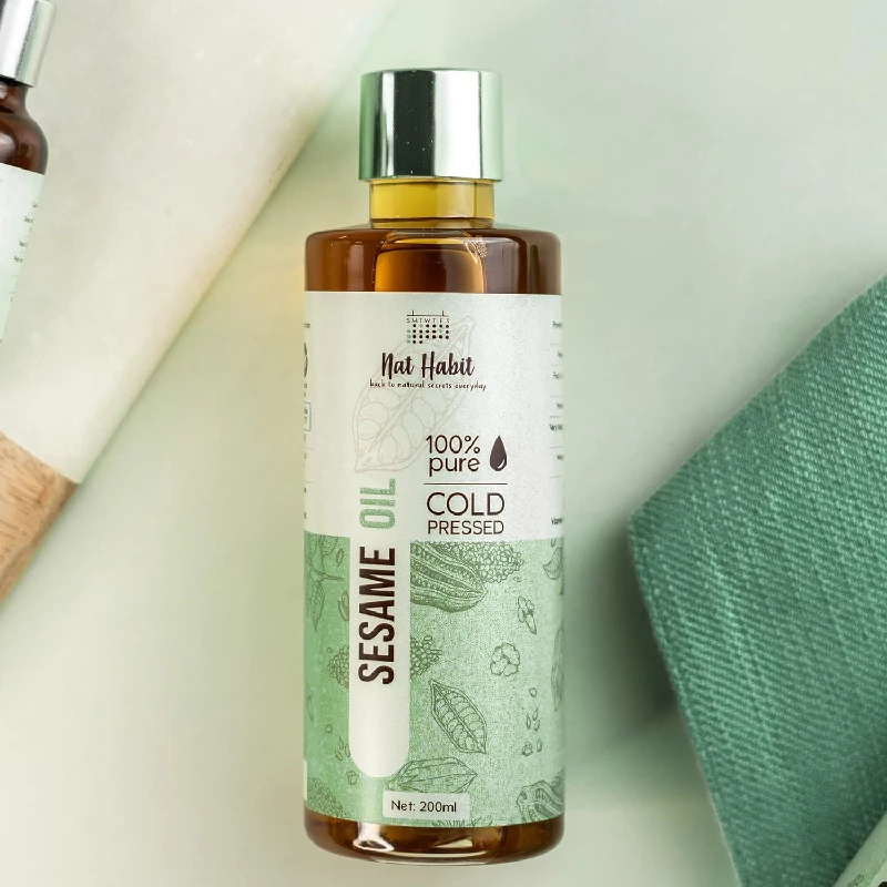 Nat Habit Cold Pressed Pure Sesame Oil for Hair - Image 3