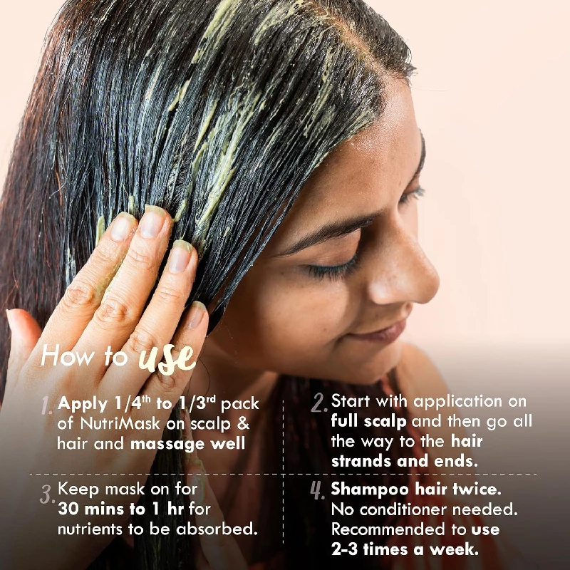Nat Habit Crushed Tri-Leaf Nutri Hair Mask 40 g & Chandan Nagakesar Lepa For Men & Women Hairfall Control 40 g - Image 3