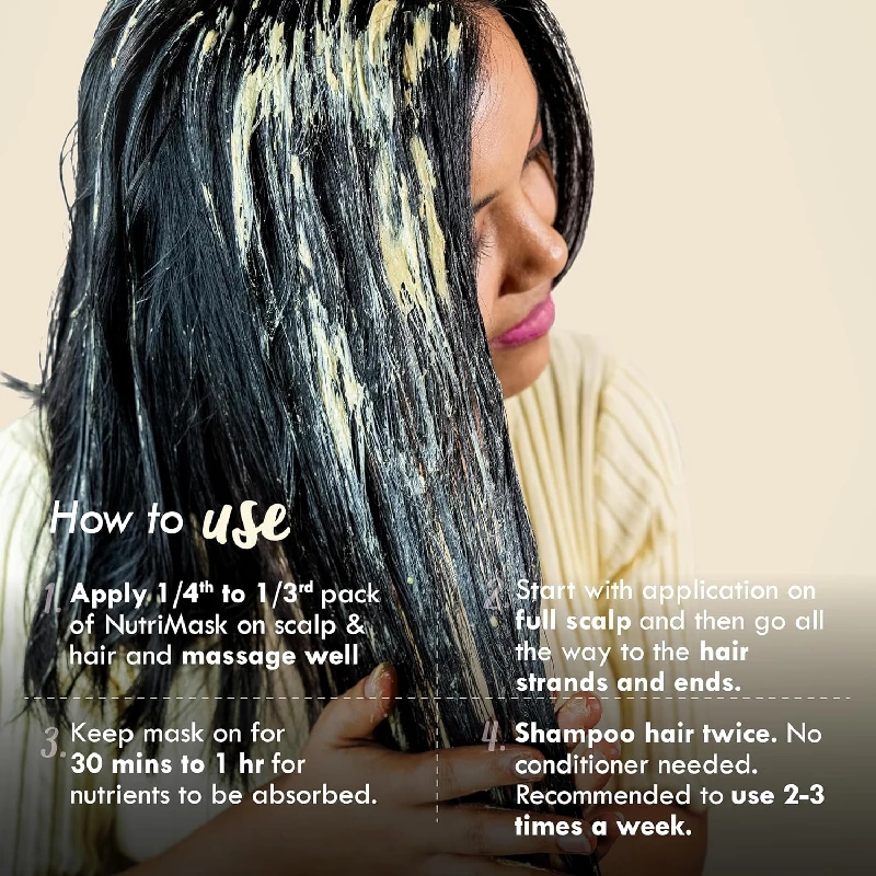 Nat Habit Curry Mustard NutriMask Hair Mask For Grey Hairs 40 g - Image 3