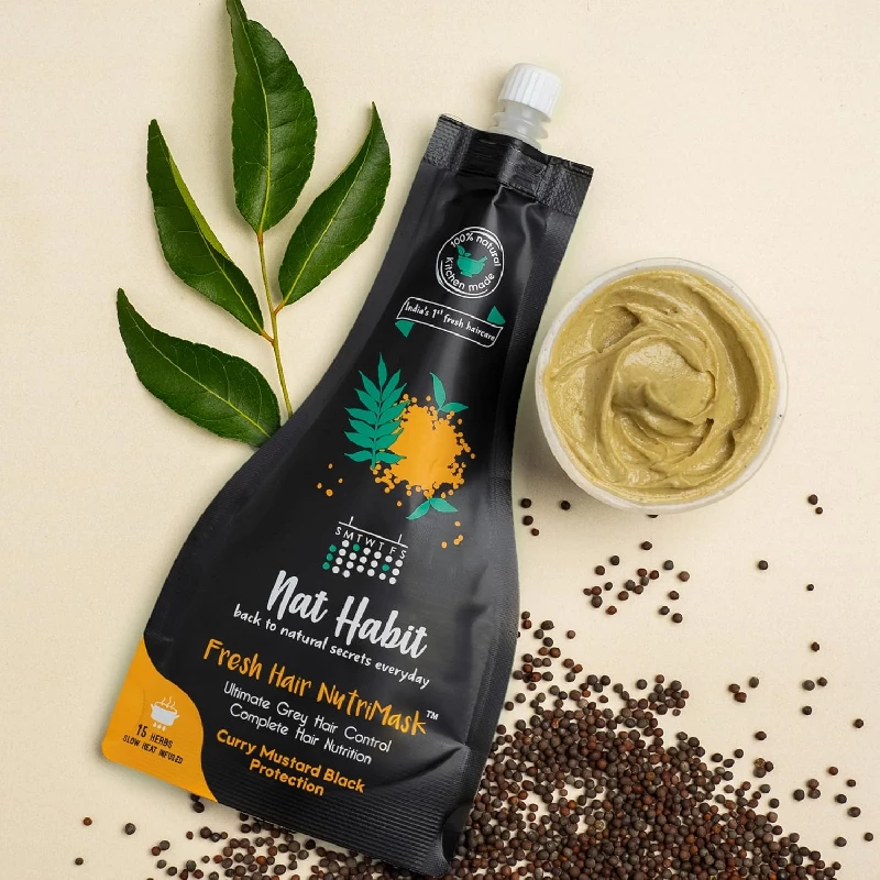 Nat Habit Curry Mustard NutriMask Hair Mask For Grey Hairs 40 g - Image 7
