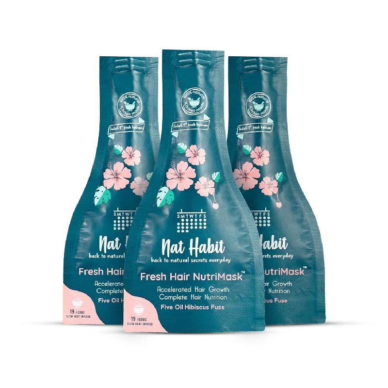 Nat Habit Five Oil Hibiscus Nutri Hair Mask For Growth 40 g Nat Habit Five Oil Hibiscus Nutri Hair Mask For Growth 40 g-Pack Size-Pack of 3