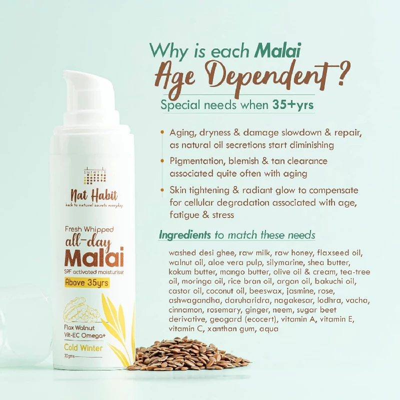 Nat Habit Fresh Whipped Flax Walnut Face Malai Cream - Image 3