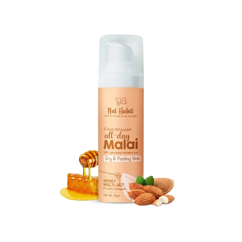 Nat Habit Fresh Whipped Honey Multi-Nut Fructo Omega + Face Malai Cream Nat Habit Fresh Whipped Honey Multi-Nut Fructo Omega + Face Malai Cream-Pack Size-30 g
