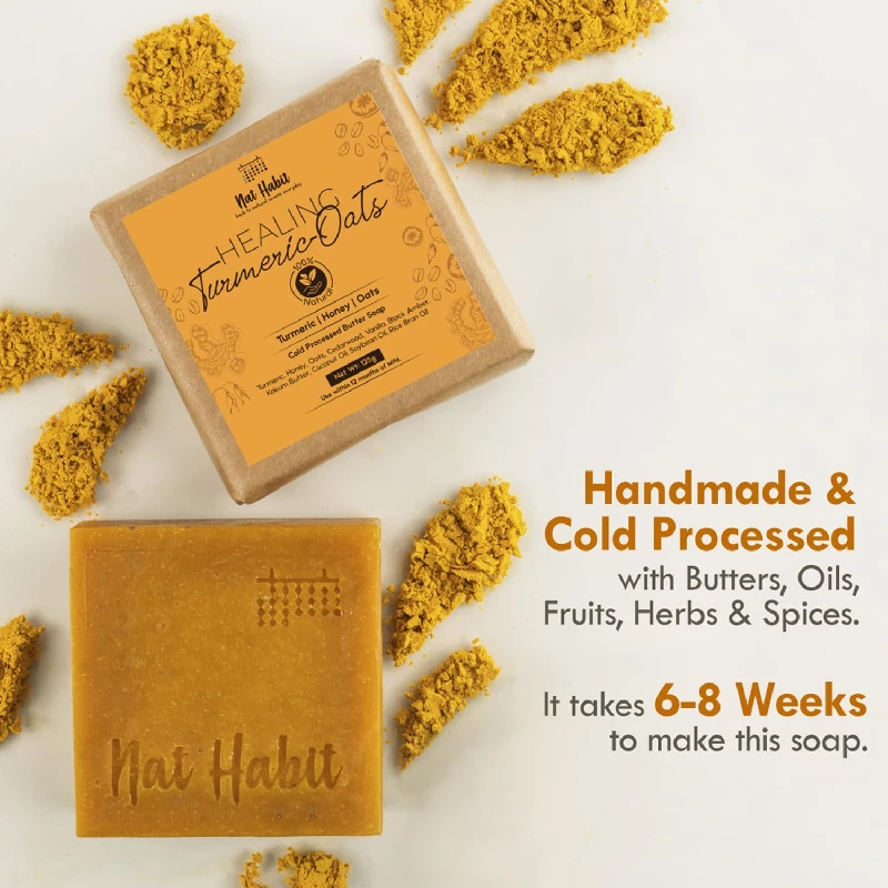 Nat Habit Handmade Healing Turmeric-Oats Butter Bath Soap - Image 2