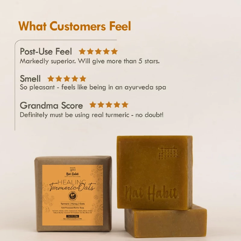 Nat Habit Handmade Healing Turmeric-Oats Butter Bath Soap - Image 4