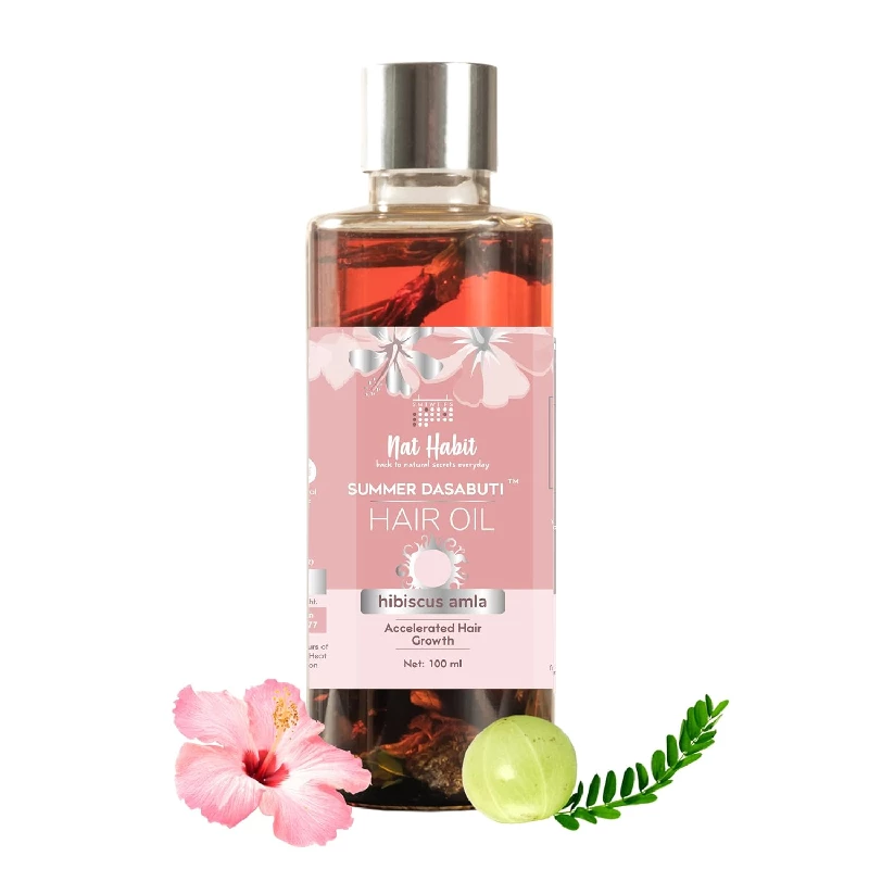 Nat Habit Hibiscus Amla Summer Hair Oil For Men & Women - Image 1