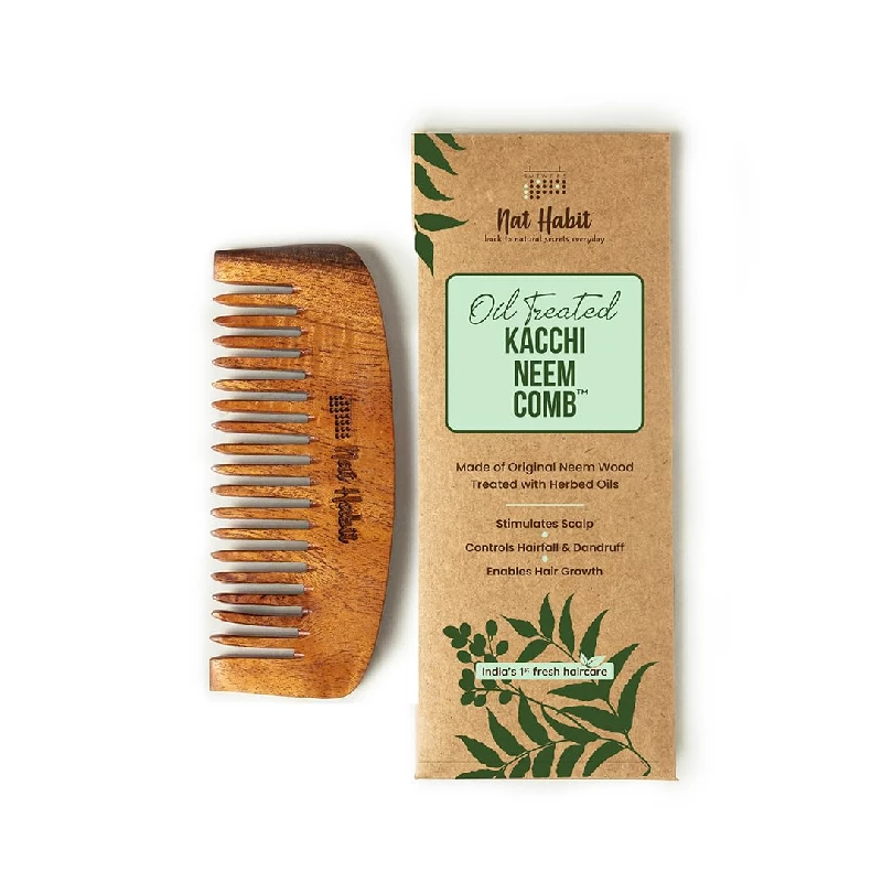 Nat Habit Kacchi Neem Wooden Bounce Comb Nat Habit Kacchi Neem Wooden Bounce Comb-Pack Size-10 g