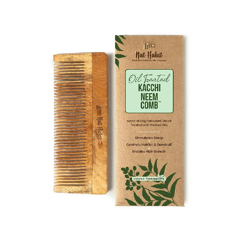 Nat Habit Kacchi Neem Wooden Comb-Large Size Nat Habit Kacchi Neem Wooden Comb-Large Size-Pack Size-40 g