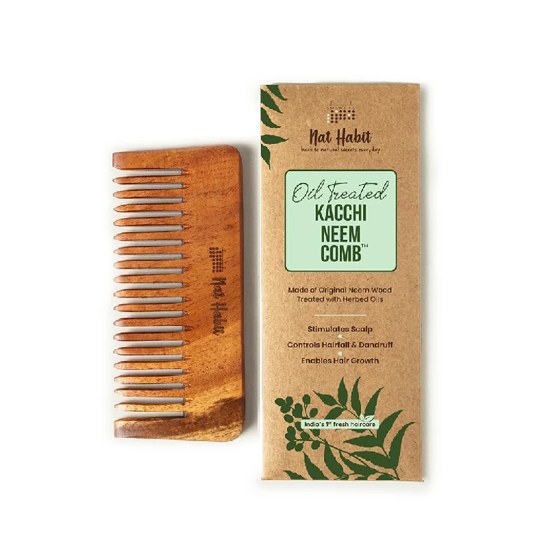 Nat Habit Kacchi Neem Wooden Shampoo Comb Nat Habit Kacchi Neem Wooden Shampoo Comb-Pack Size-30 g