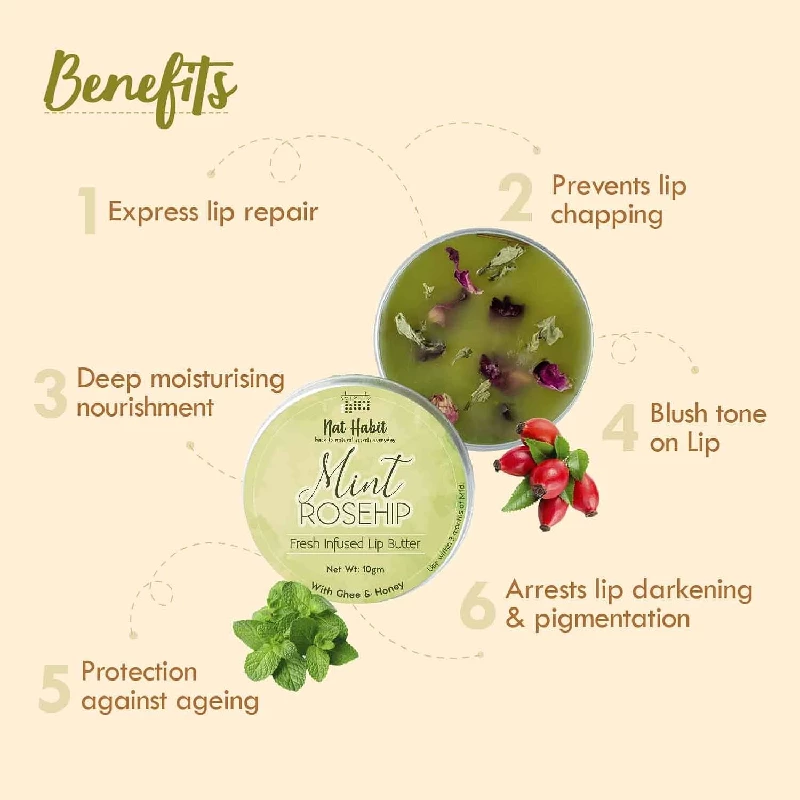 Nat Habit Mint Rosehip Lip Balm 10 g - Image 4