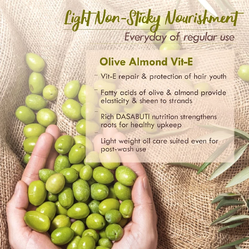 Nat Habit Olive Almond Summer Light Hair Oil With Vitamin E For Men & Women - Image 2