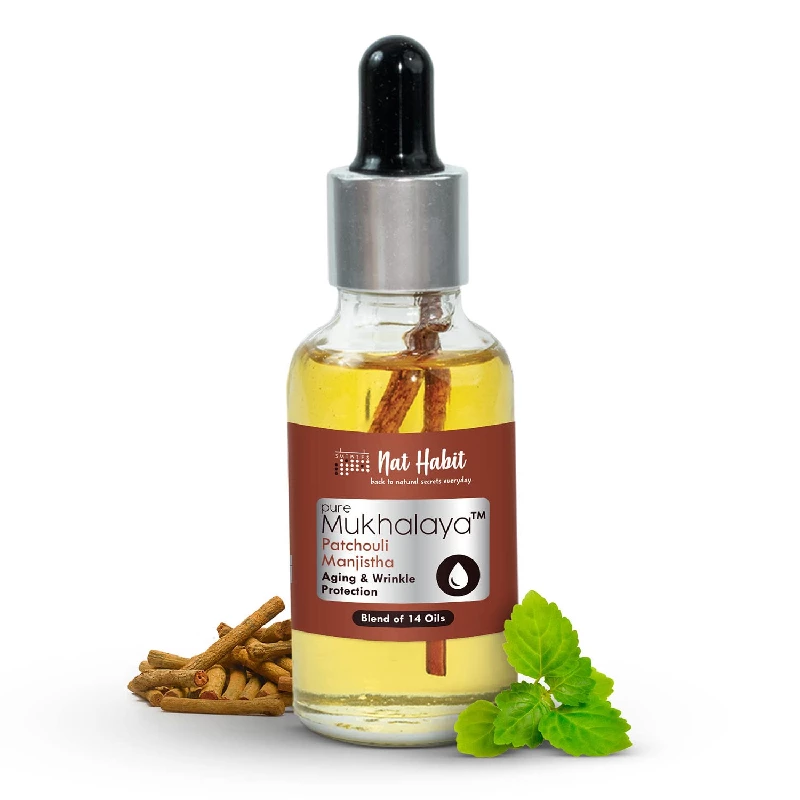 Nat Habit Patchouli Manjistha Mukhalaya Face Oil For Aging & Wrinkle Protection - Image 1