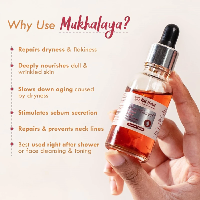 Nat Habit Walnut Anaar Mukhalaya Face Oil For Dry Skin - Image 3