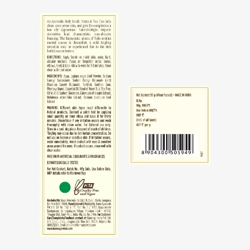 Neem Tulsi Tea Tree Body Scrub - Image 4