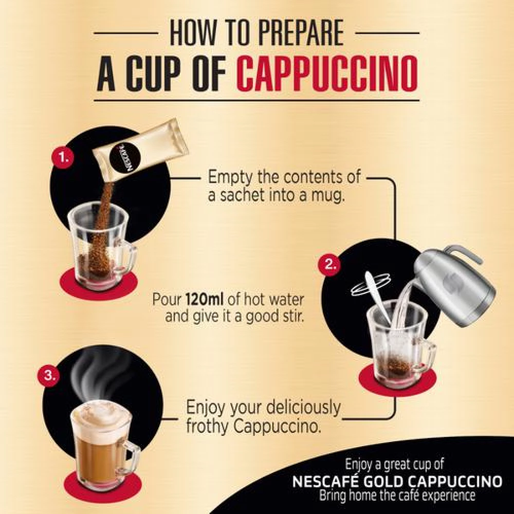 Nescafe  Gold Cappuccino Instant Coffee Premix - Rich In Aroma & Flavour - Image 7