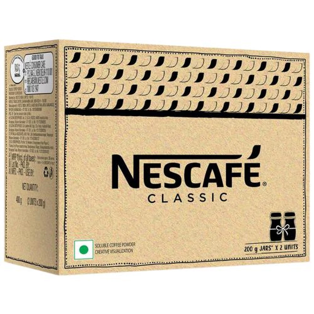 Nescafe Classic Instant Coffee Powder - 100% Pure & Soluble Nescafe Classic Instant Coffee Powder - 100% Pure & Soluble--200 g (Pack of 2)