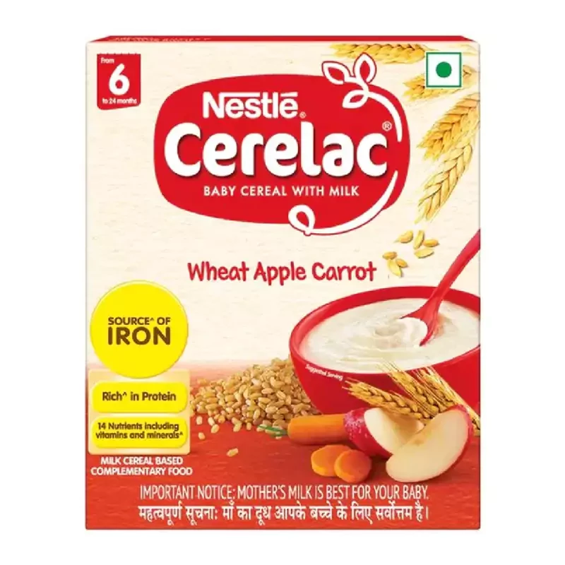 Nestle Cerelac Baby Cereal With Milk - Wheat Apple Carrot Nestle Cerelac Baby Cereal With Milk - Wheat Apple Carrot-Pack Size-300 g