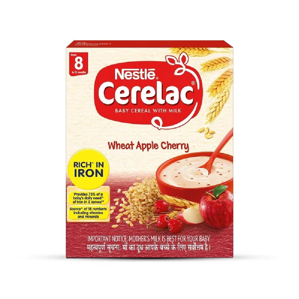 Nestle Cerelac Baby Cereal With Milk - Wheat Apple Cherry Nestle Cerelac Baby Cereal With Milk - Wheat Apple Cherry-Pack_Size-350g