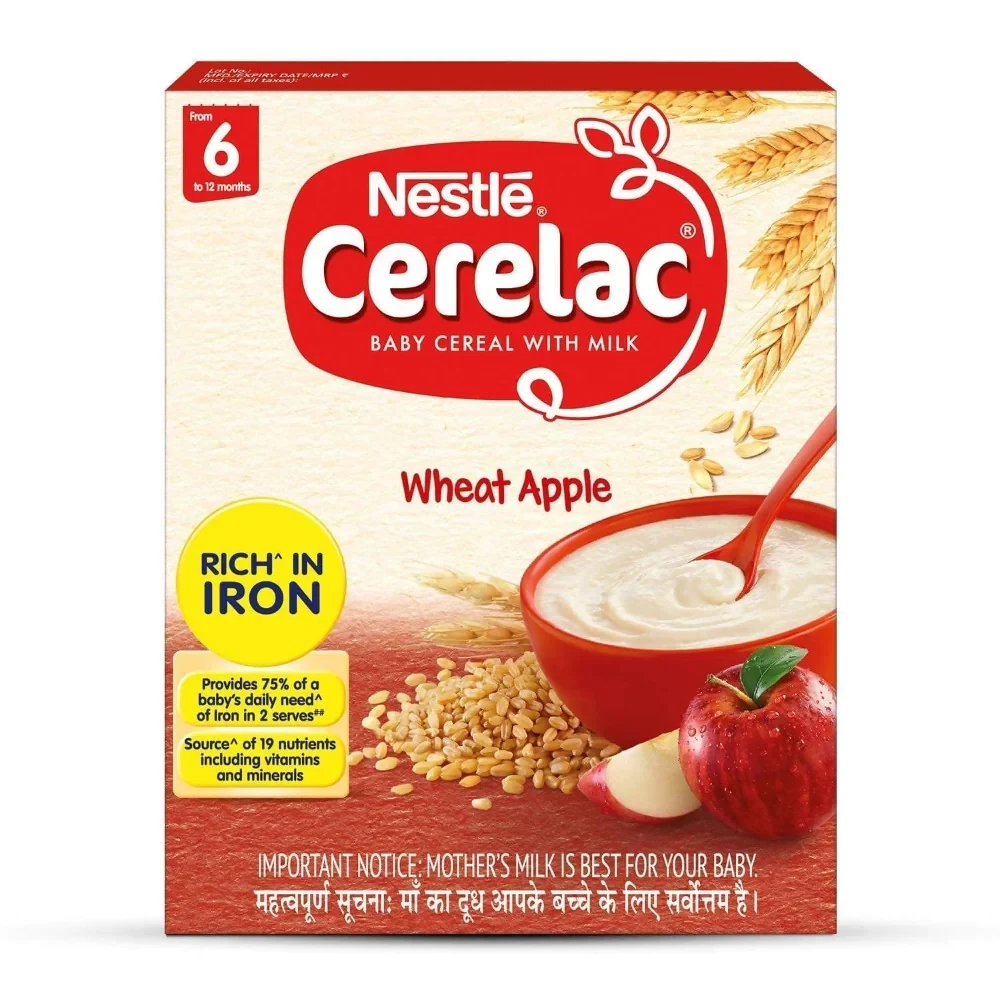 Nestle Cerelac Baby Cereal With Milk - Wheat Apple Nestle Cerelac Baby Cereal With Milk - Wheat Apple-Pack Size-300 g