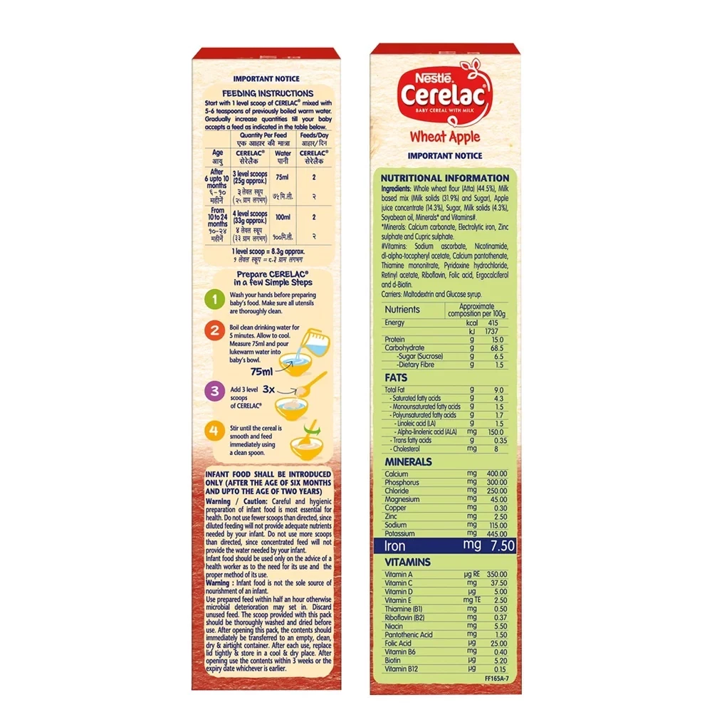 Nestle Cerelac Baby Cereal With Milk - Wheat Apple - Image 4