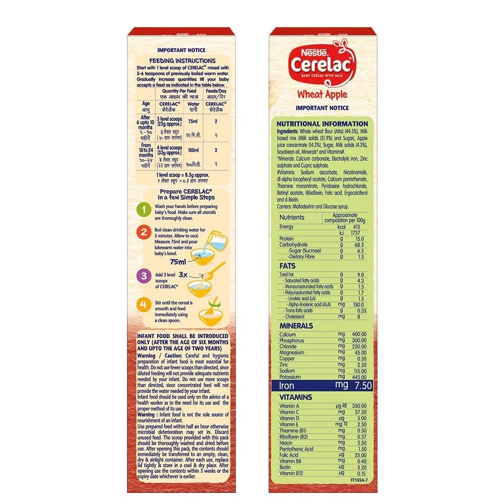 Nestle Cerelac Baby Cereal With Milk - Wheat Apple - Image 7