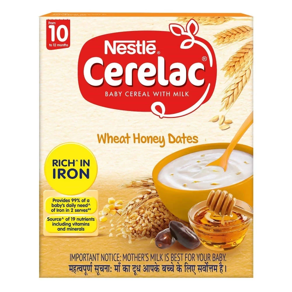 Nestle Cerelac Baby Cereal with Milk - Wheat Honey Dates Nestle Cerelac Baby Cereal with Milk - Wheat Honey Dates-Pack Size-300 g