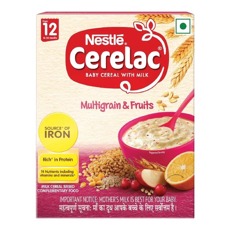 Nestle Cerelac Baby Cereal with Milk, Multigrain & Fruits From 12 to 24 Months Stage 4 Nestle Cerelac Baby Cereal with Milk, Multigrain & Fruits From 12 to 24 Months Stage 4-Pack Size-300 g