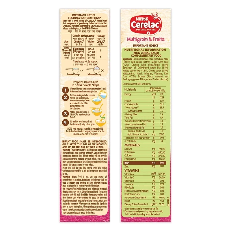Nestle Cerelac Baby Cereal with Milk, Multigrain & Fruits From 12 to 24 Months Stage 4 - Image 4