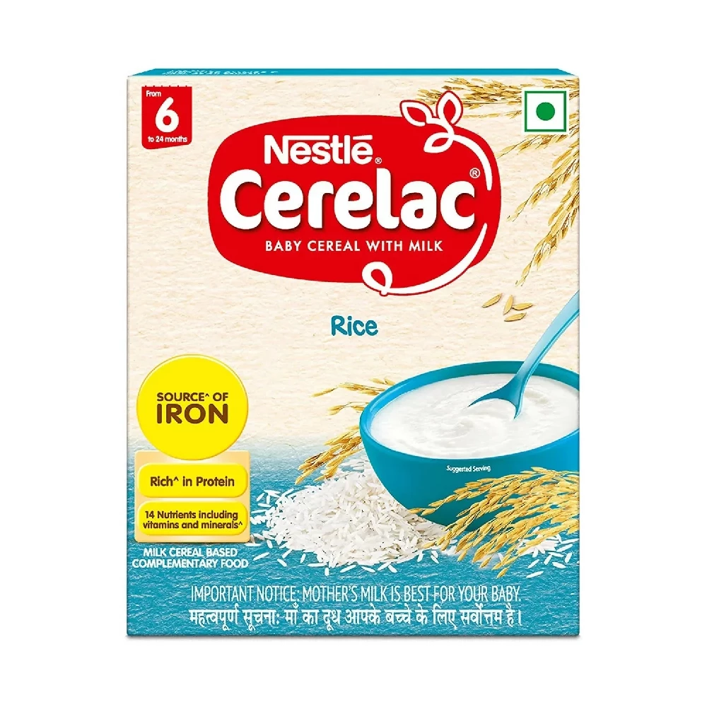 Nestle Cerelac Fortified Baby Cereal with Milk, Rice 6 to 24 months Nestle Cerelac Fortified Baby Cereal with Milk, Rice 6 to 24 months-Pack Size-300 g