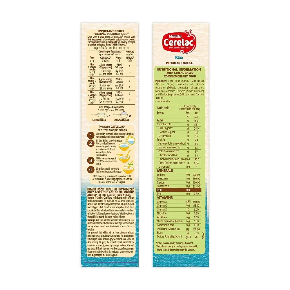 Nestle Cerelac Fortified Baby Cereal with Milk, Rice 6 to 24 months - Image 5