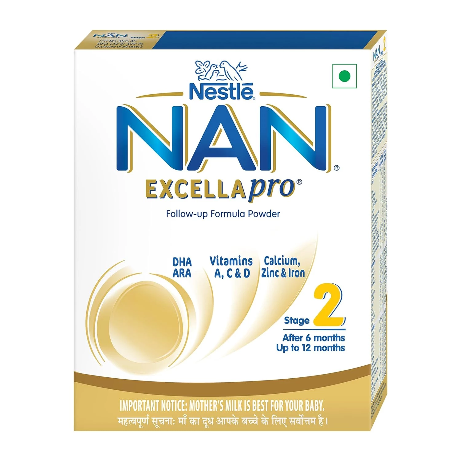 Nestle Nan Excellapro Stage 2 Follow-Up Formula Milk Powder Nestle Nan Excellapro Stage 2 Follow-Up Formula Milk Powder-Pack Size-400 g
