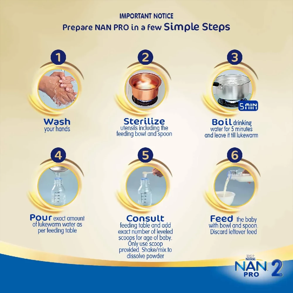Nestle Nan Pro 2 Follow-Up Formula Powder After 6 Months Stage 2 For Infants - Image 2