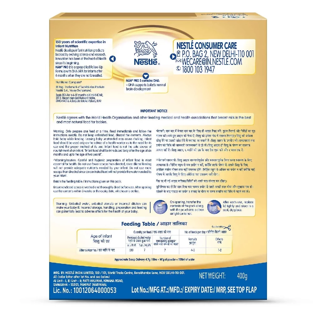 Nestle Nan Pro 2 Follow-Up Formula Powder After 6 Months Stage 2 For Infants - Image 6