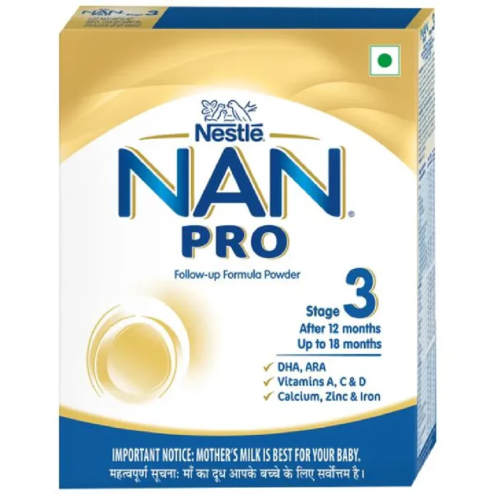 Nestle Nan Pro 3 Follow-Up Formula Powder After 12 Upto 18 Months Infants Stage 3 Nestle Nan Pro 3 Follow-Up Formula Powder After 12 Upto 18 Months Infants Stage 3-Pack Size-400 g