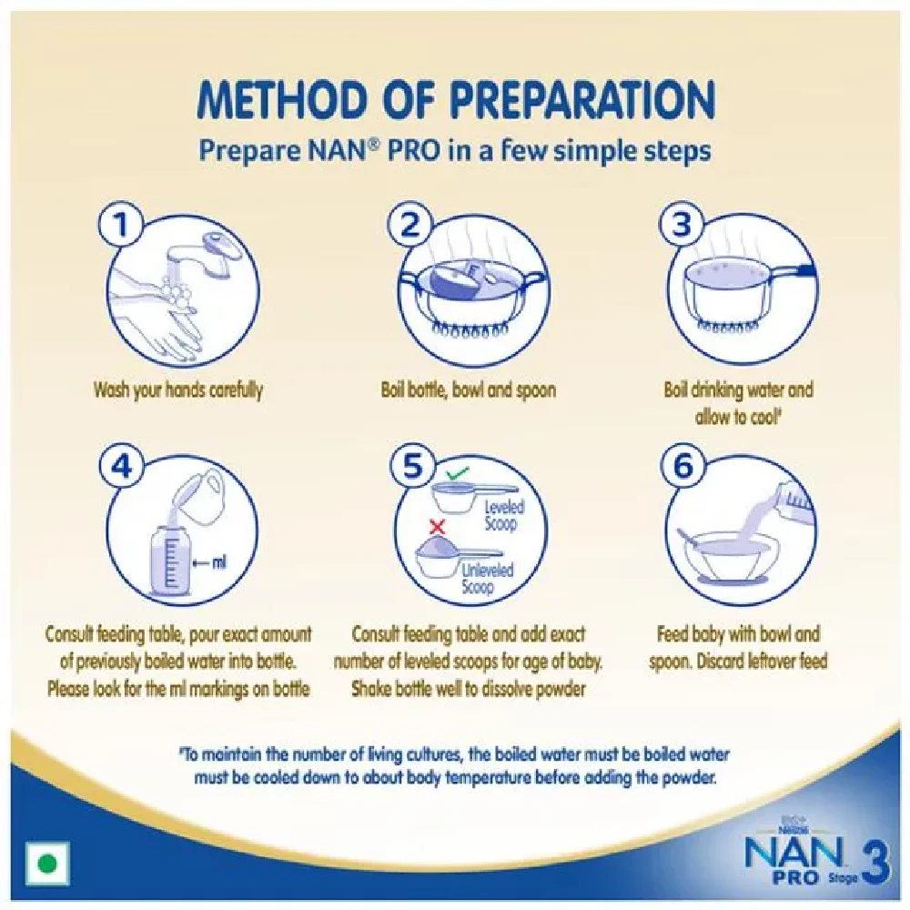 Nestle Nan Pro 3 Follow-Up Formula Powder After 12 Upto 18 Months Infants Stage 3 - Image 5