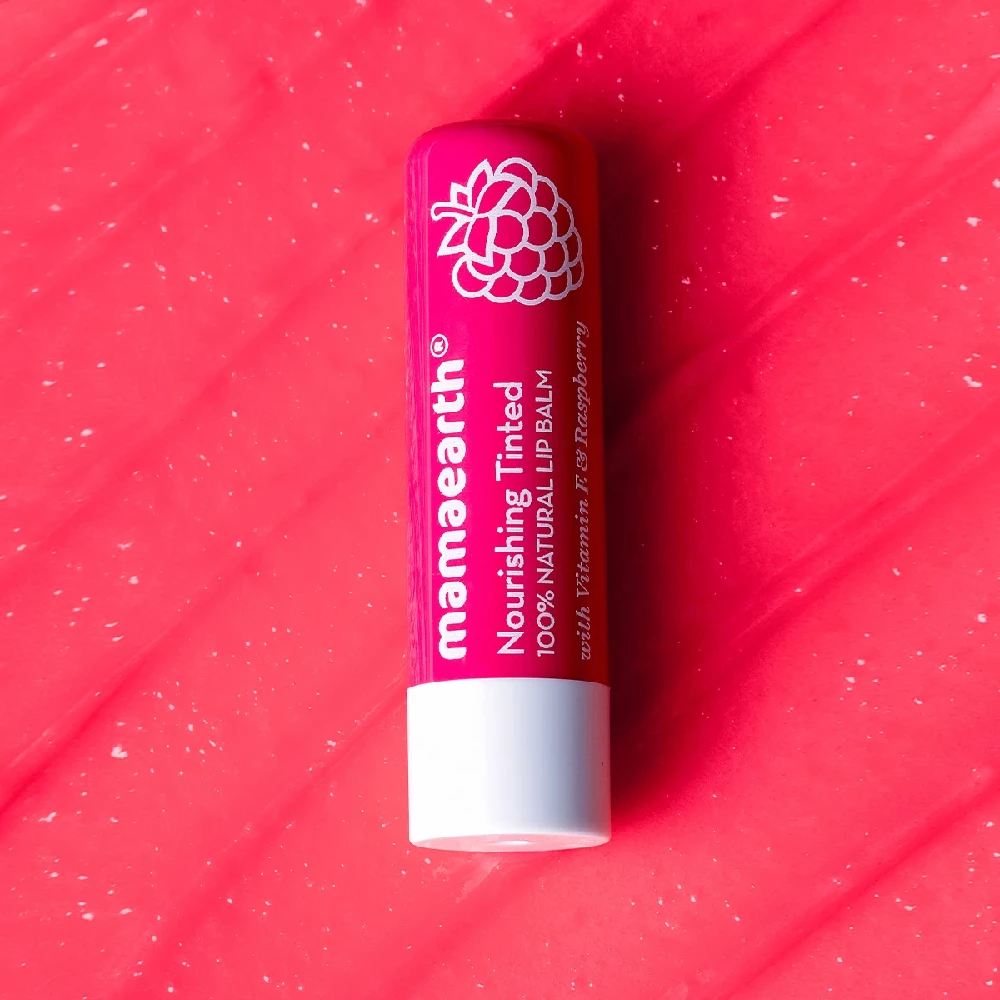 Nourishing Tinted 100% Natural Lip Balm with Vitamin E and Raspberry for Soft & Supple Lips - Image 1