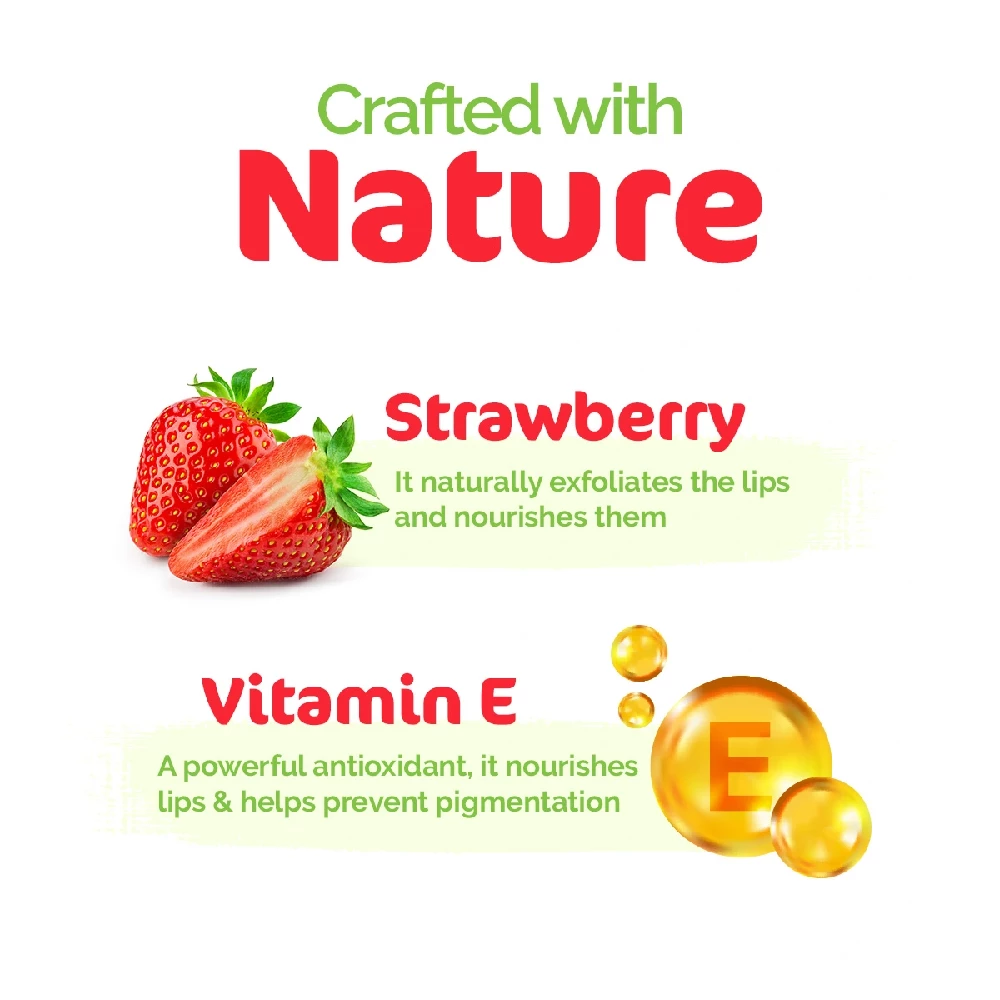 Nourishing Tinted 100% Natural Lip Balm with Vitamin E and Strawberry for Soft & Supple Lips - Image 4