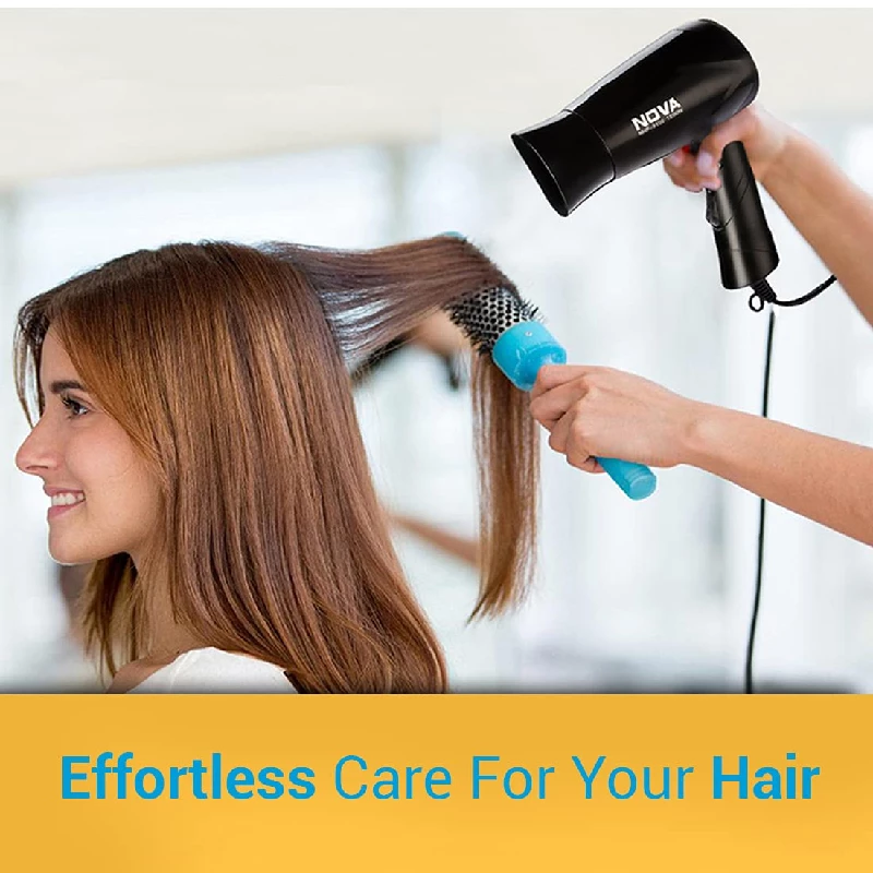 Nova NHP 8100-1200 Watts Foldable Hair Dryer- Black - Image 4