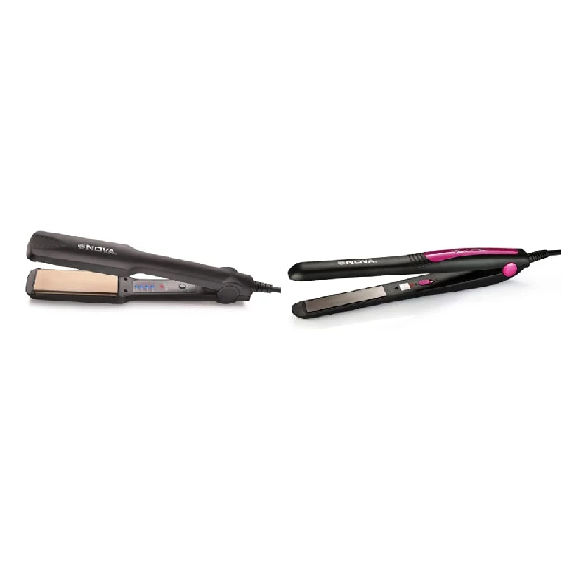 Nova NHS 860 Temperature Control Professional Hair Straightener & Nova NHS - 840 Professional Series Straightener Nova NHS 860 Temperature Control Professional Hair Straightener & Nova NHS - 840 Professional Series Straightener-Pack Size-Combo of 2