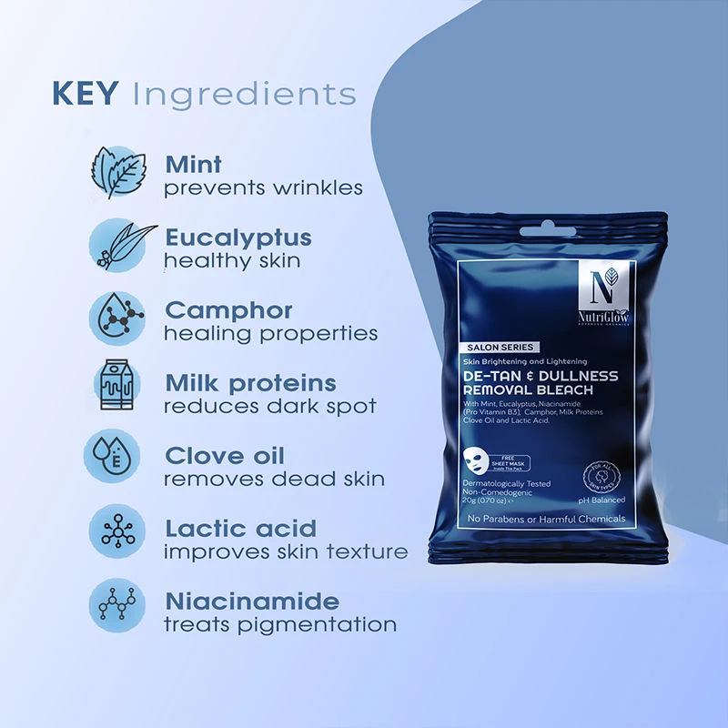 NutriGlow Advanced Organics De-Tan & Dullness Removal Bleach - Image 3