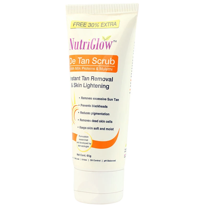 NutriGlow De Tan Scrub For Instant Tan Removal & Skin Lightening - Image 2