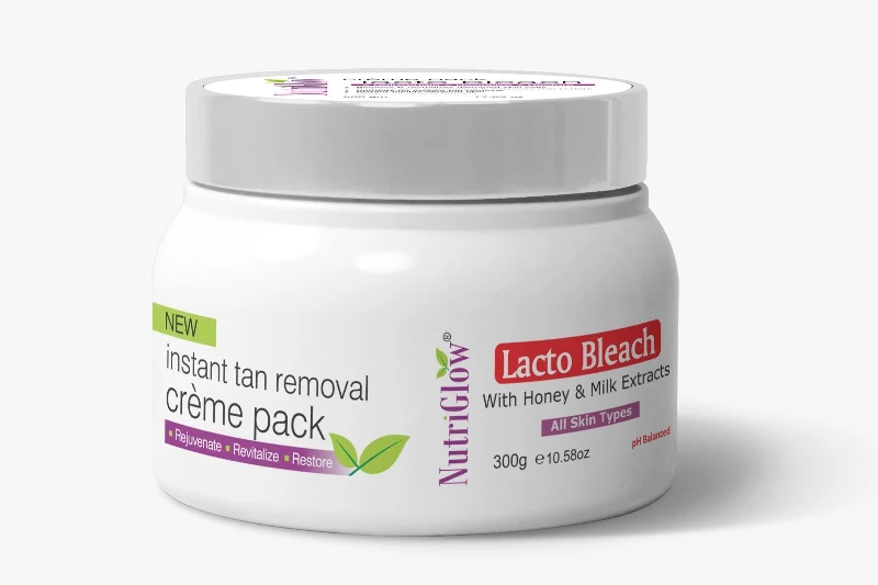 NutriGlow Lacto Bleach With Honey & Milk Extracts - For All Skin Types NutriGlow Lacto Bleach With Honey & Milk Extracts - For All Skin Types-Pack Size-300 g