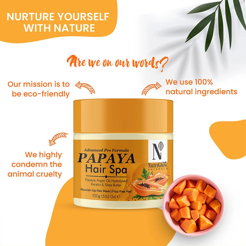 NutriGlow Naturals Advanced Pro Formula Papaya Hair Spa - Image 4