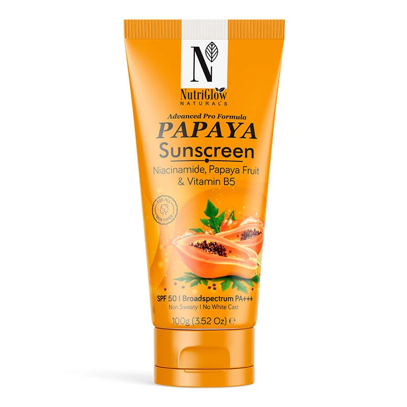 NutriGlow Naturals Advanced Pro Formula Papaya Sunscreen SPF 50 PA+++ - Image 2